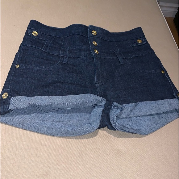 Denim High Waisted Shorts - Picture 2 of 3